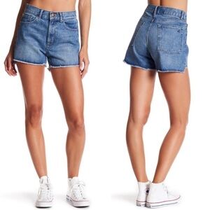DL1961 Apollo High Rise Denim Jean Shorts raw‎ ham  size 25